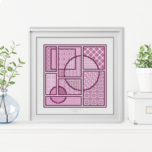 The Cerise Edit Blackwork Pattern by Peppermint Purple