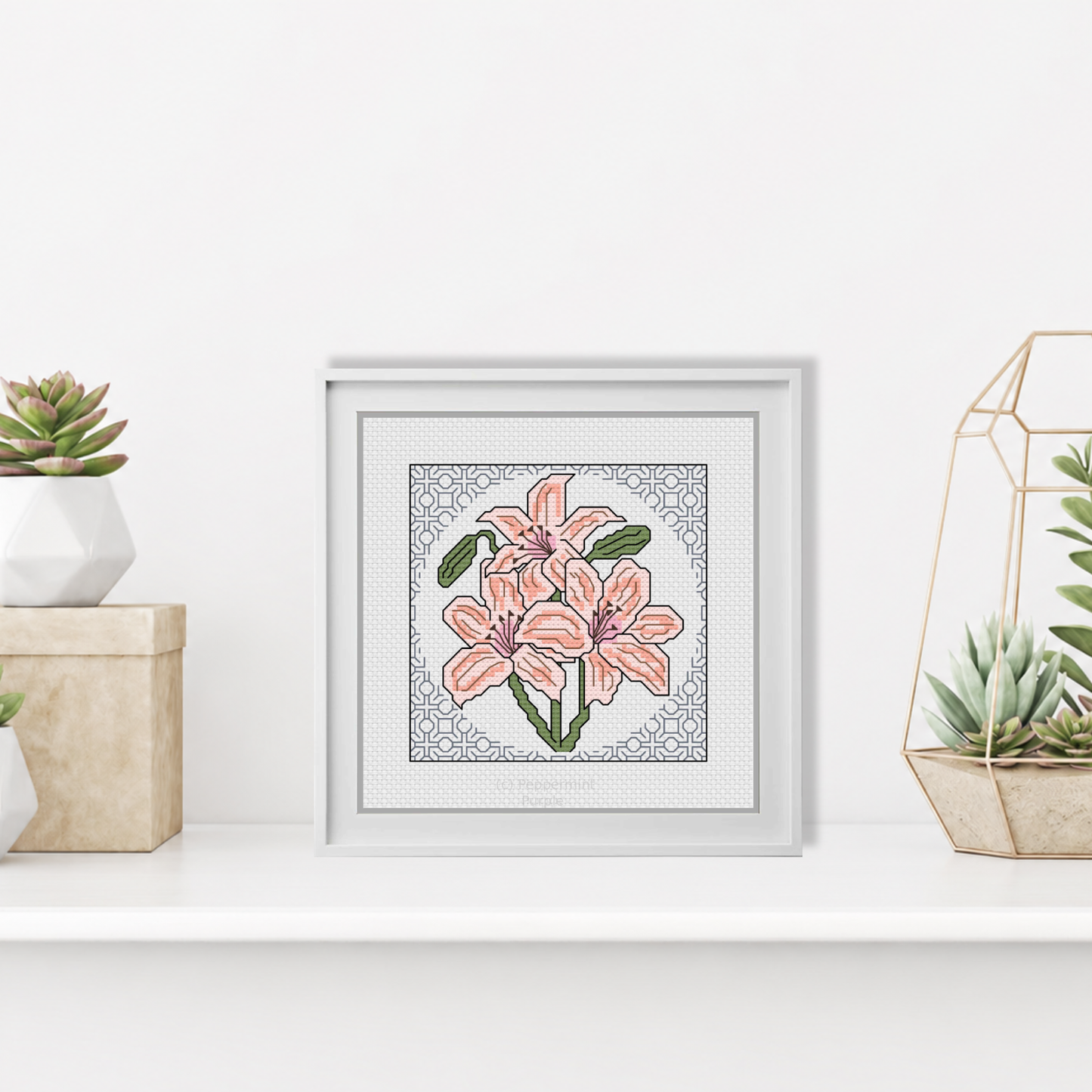 Centre Stage - Lily Blackwork Pattern by Peppermint Purple