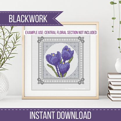 Centre Stage - Border 5 Blackwork Pattern by Peppermint Purple