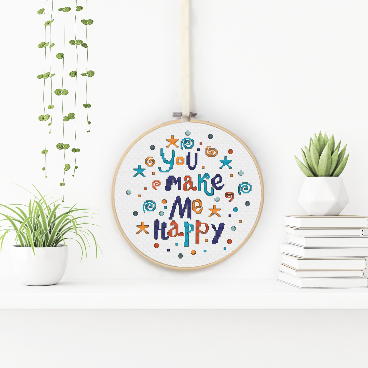 You Make Me Happy Cross Stitch Pattern by Peppermint Purple