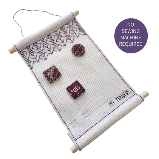 Needle Minder Wall Hanging Blackwork Pattern by Peppermint Purple