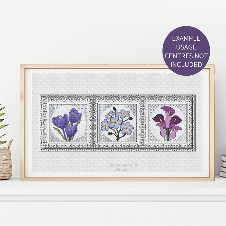 Centre Stage - Border 8 Blackwork Pattern by Peppermint Purple