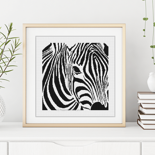 Zebra Chart Cross Stitch Pattern by Peppermint Purple