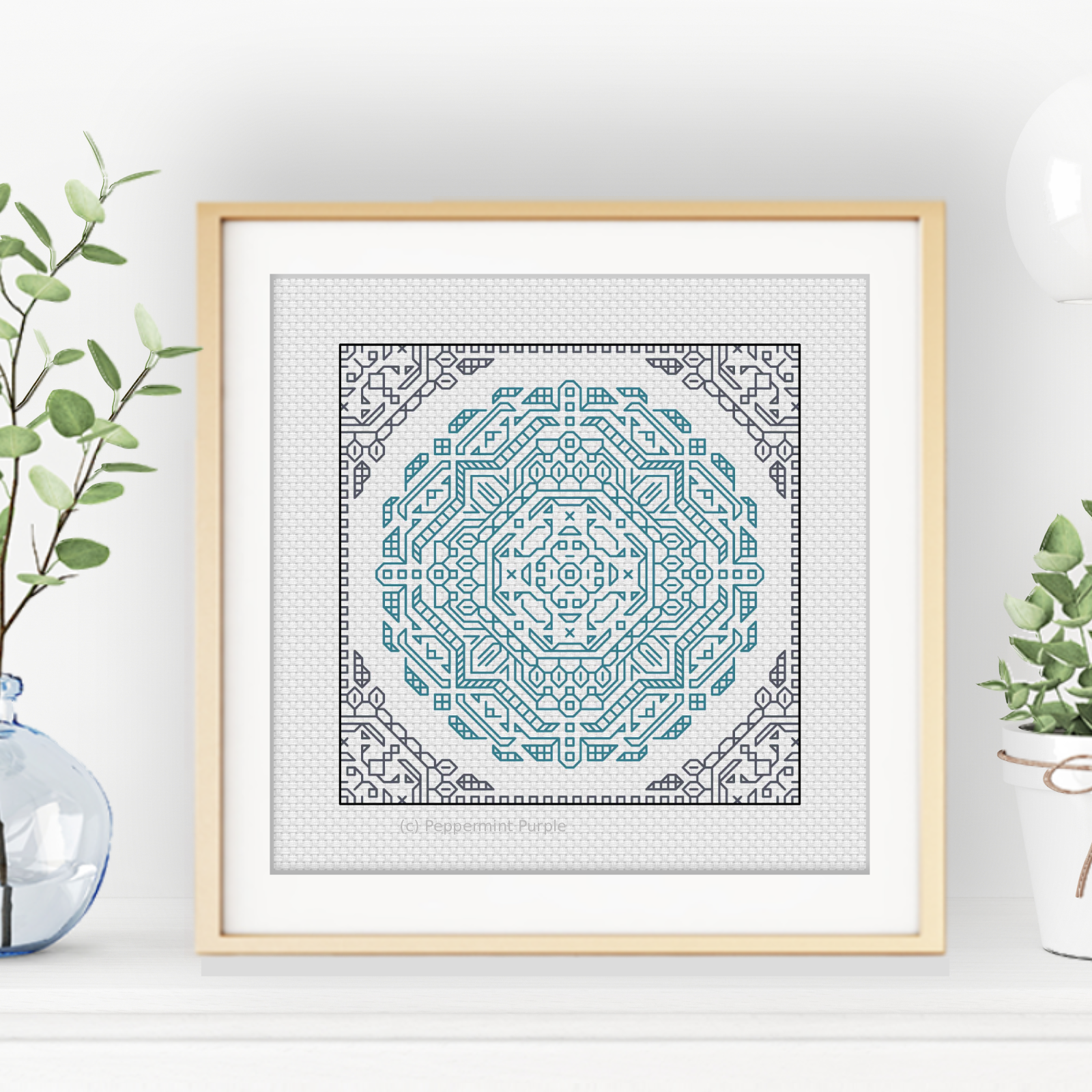 Centre Stage - Mandala Blackwork Pattern by Peppermint Purple