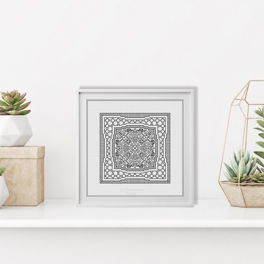 Centre Stage - Doily Blackwork Pattern by Peppermint Purple