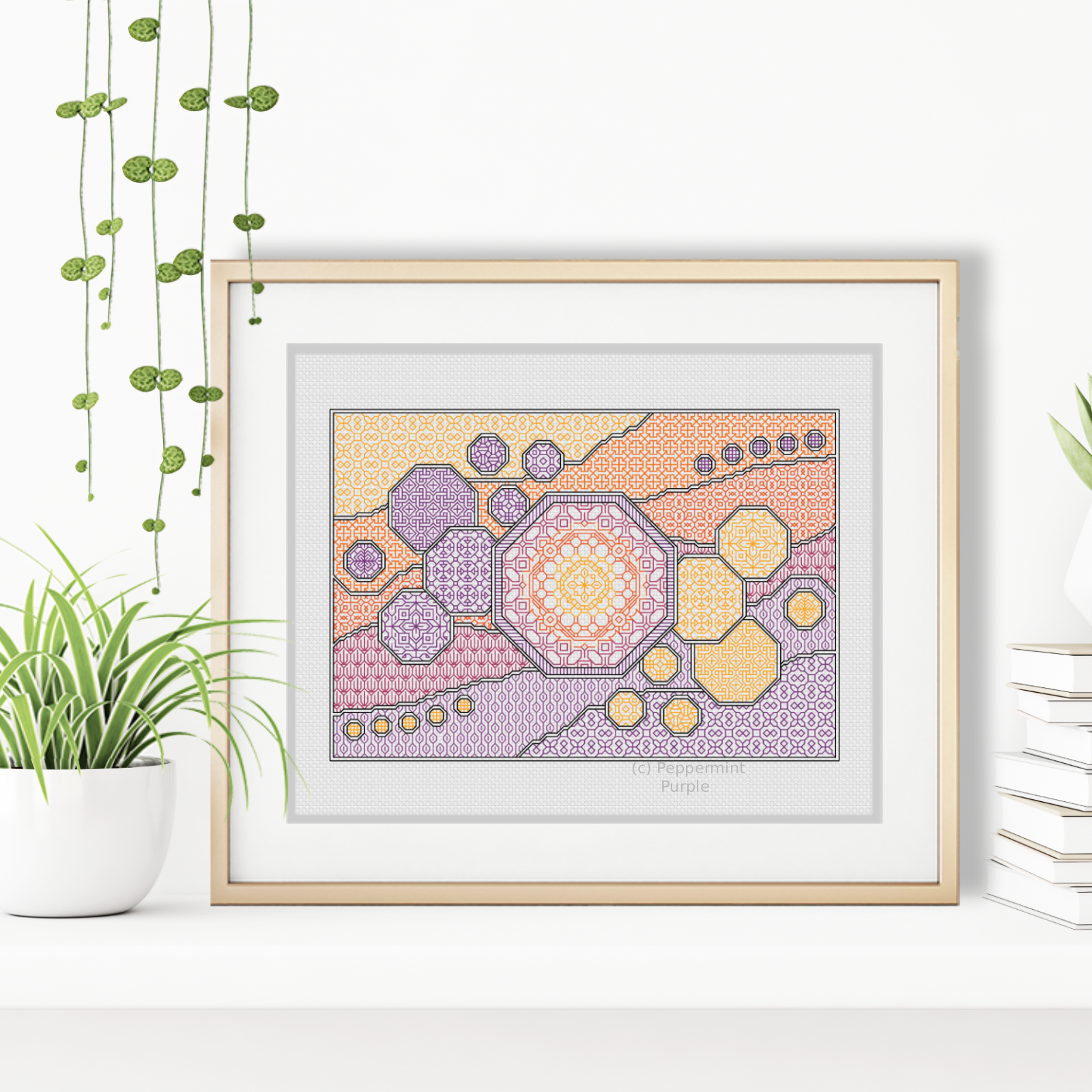 Opposites Attract Blackwork Pattern by Peppermint Purple