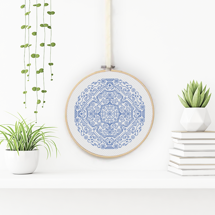 Mandala Hoop Kit Blackwork Kit by Peppermint Purple