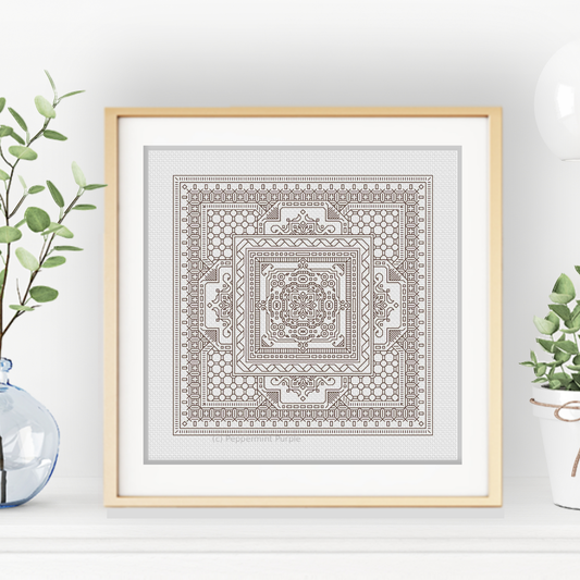 Study In Beige Brown Blackwork Pattern by Peppermint Purple
