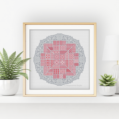 2025 SAL - Doily Blackwork & Cross Stitch by Peppermint Purple