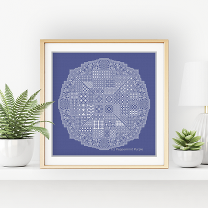 2025 SAL - Doily Blackwork & Cross Stitch by Peppermint Purple