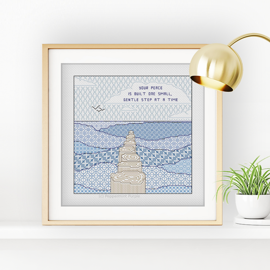Find Your Peace Blackwork Pattern by Peppermint Purple