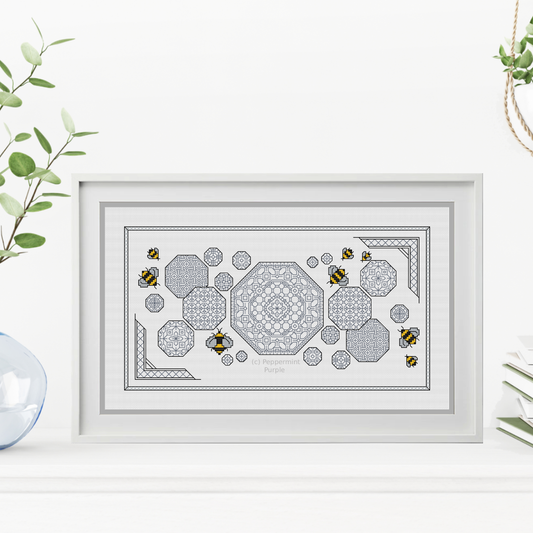 The Hive Early Access Blackwork Pattern by Peppermint Purple