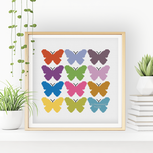 Butterfly Cross Stitch Pattern by Peppermint Purple