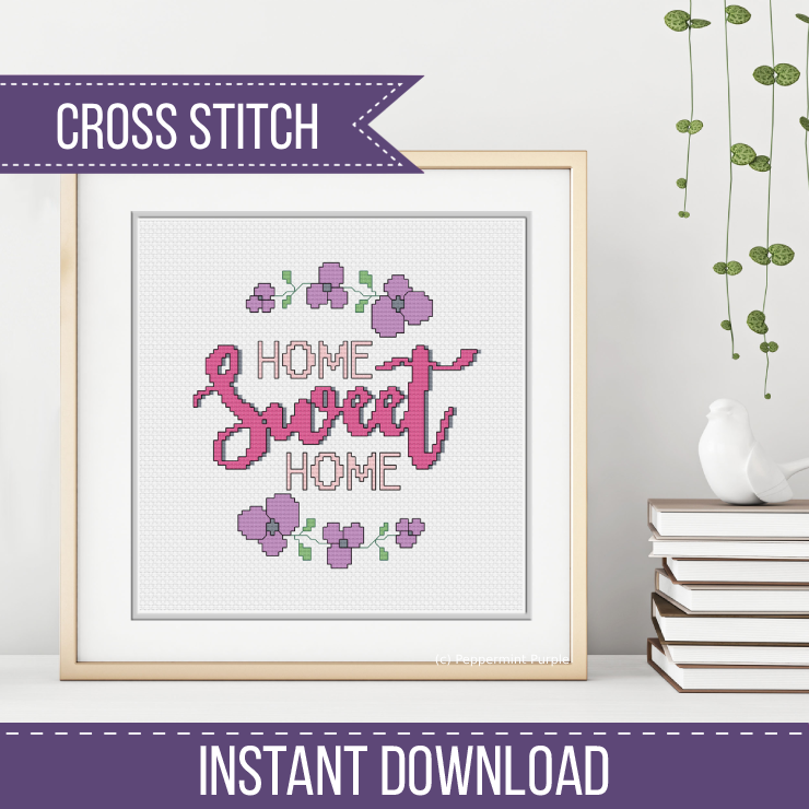 Home Sweet Home Cross Stitch Pattern by Peppermint Purple