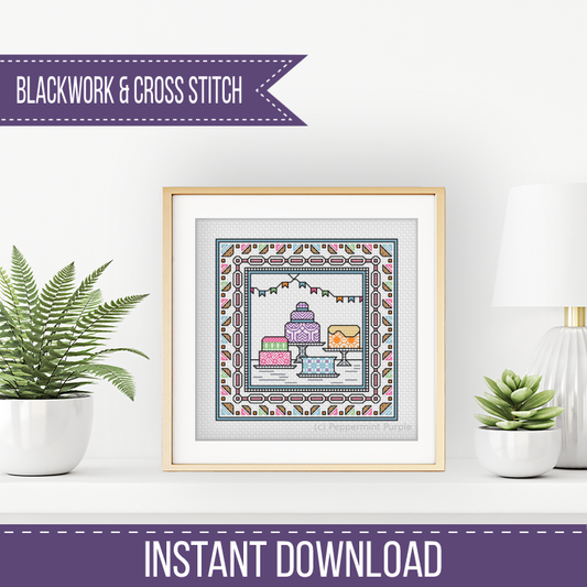 Centre Stage - Baking Blackwork Pattern by Peppermint Purple