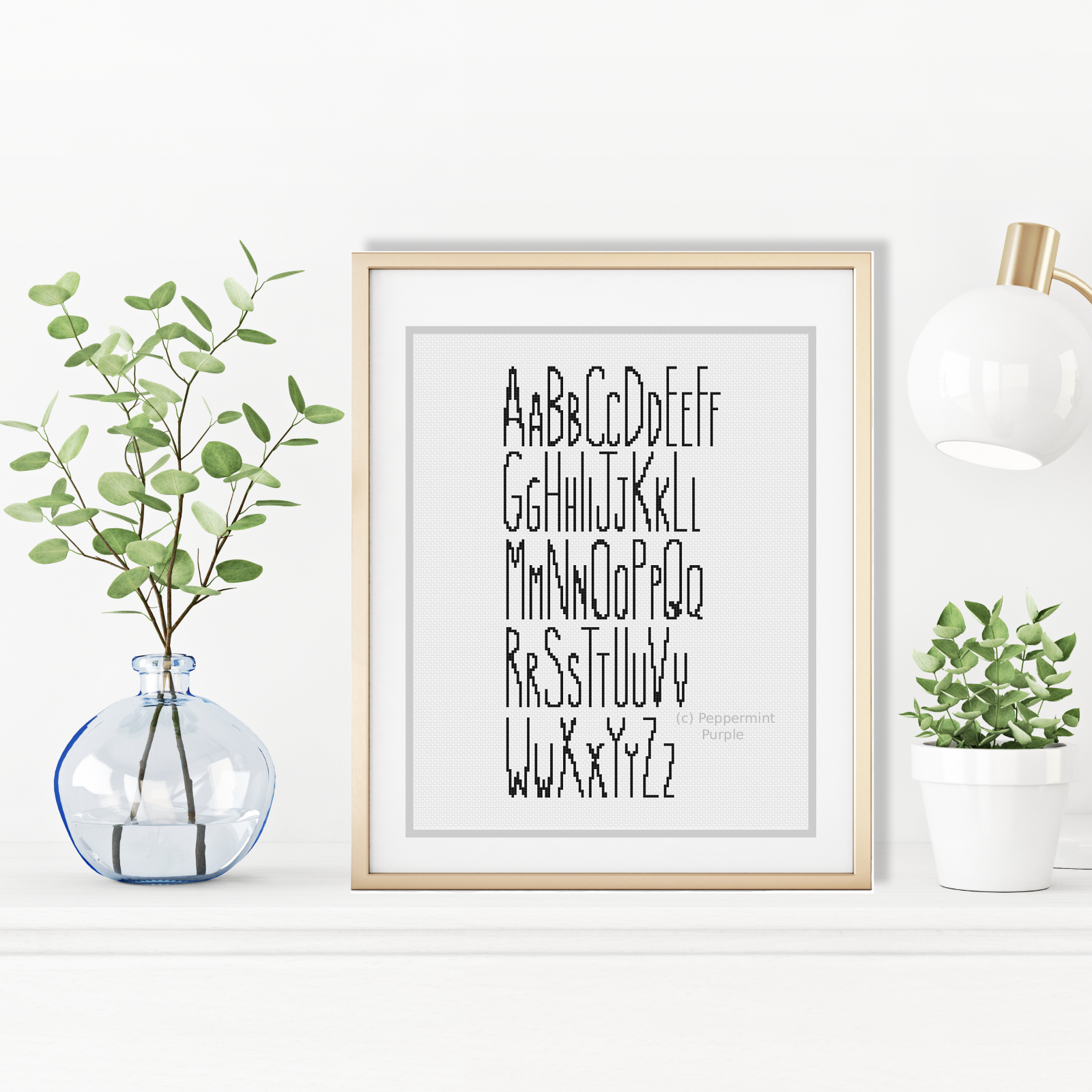 Skinny Font Cross Stitch Font by Peppermint Purple