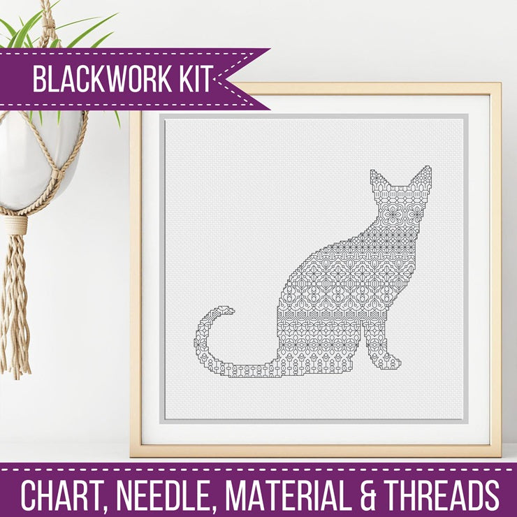 Cat Blackwork Kit