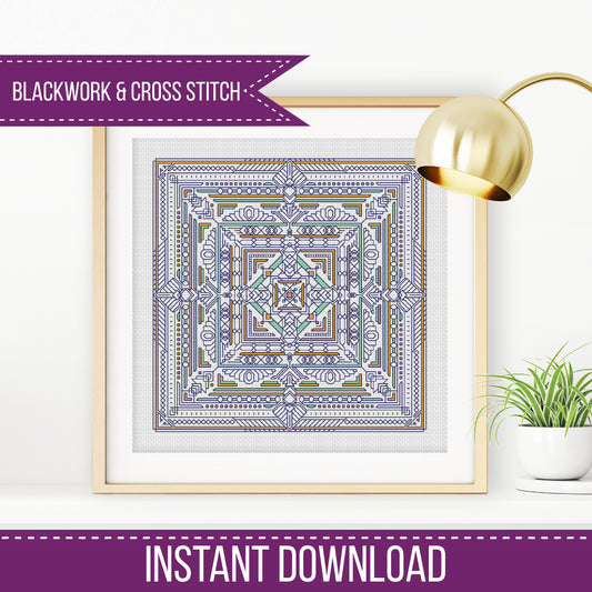 Hints of Art Deco - Blackwork Patterns & Cross Stitch by Peppermint Purple