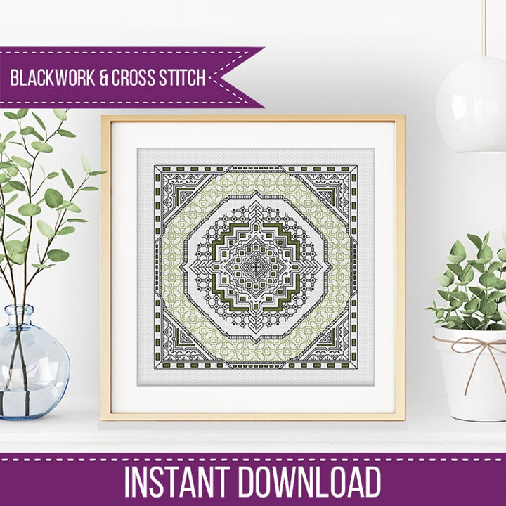 Hints of Avocado - Blackwork Patterns & Cross Stitch by Peppermint Purple