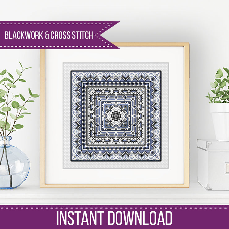 Hints of Grey Blue - Blackwork Patterns & Cross Stitch by Peppermint Purple