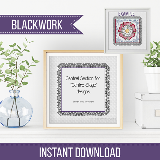 Centre Stage - Border 13 Blackwork Pattern by Peppermint Purple