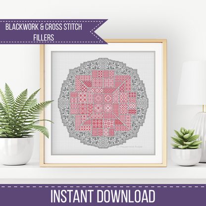 2025 SAL - Doily Blackwork & Cross Stitch by Peppermint Purple