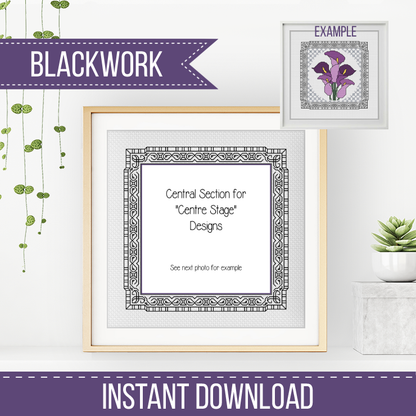 Centre Stage - Border 9 Blackwork Pattern by Peppermint Purple