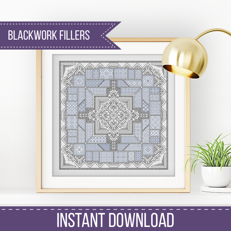2025 SAL - Geometrica Blackwork Pattern by Peppermint Purple