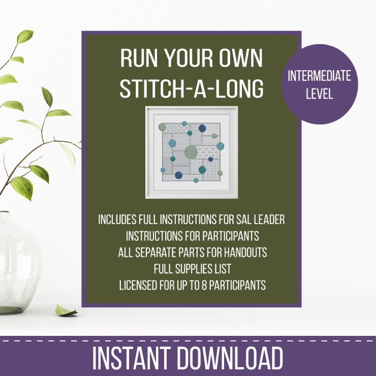 Bubbles - Intermediate Level DIY Blackwork SAL DIY SAL by Peppermint Purple