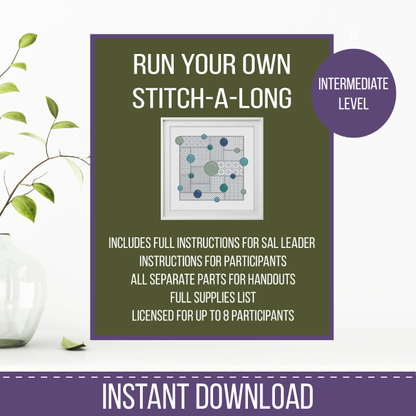 Bubbles - Intermediate Level DIY Blackwork SAL DIY SAL by Peppermint Purple