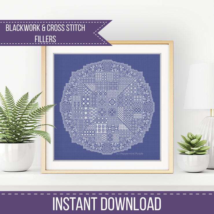 2025 SAL - Doily Blackwork & Cross Stitch by Peppermint Purple