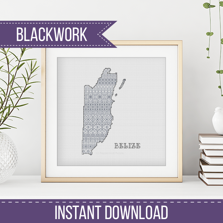 Belize Blackwork Pattern by Peppermint Purple