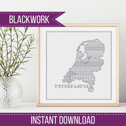 Netherlands Blackwork - Blackwork Patterns & Cross Stitch by Peppermint Purple