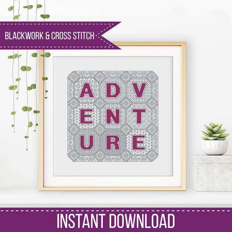 Octagon Design Set - Blackwork Patterns & Cross Stitch by Peppermint Purple