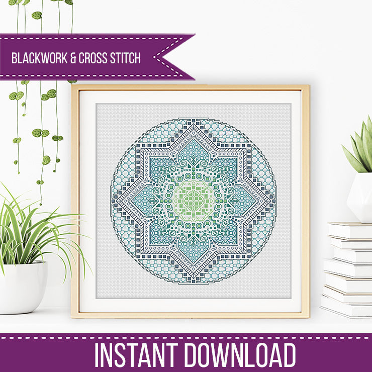 Ombre Mandala - Blackwork Patterns & Cross Stitch by Peppermint Purple