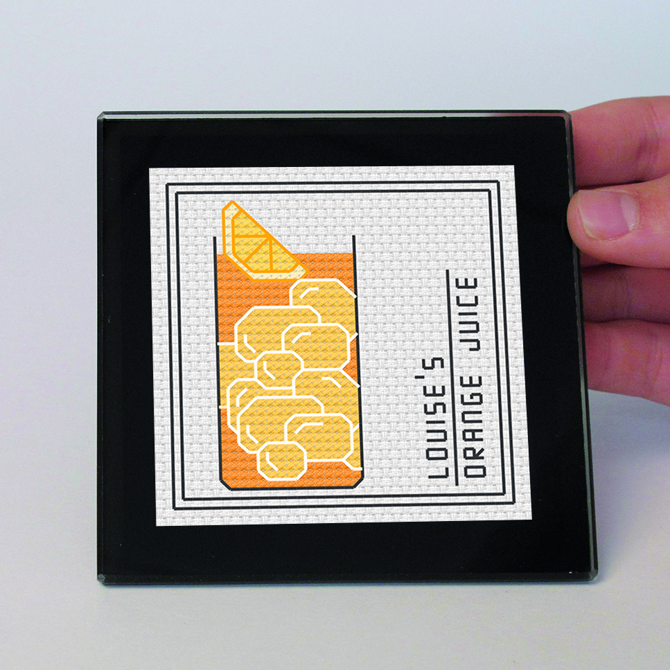 Personalised Drinks Coasters - Blackwork Patterns & Cross Stitch by Peppermint Purple