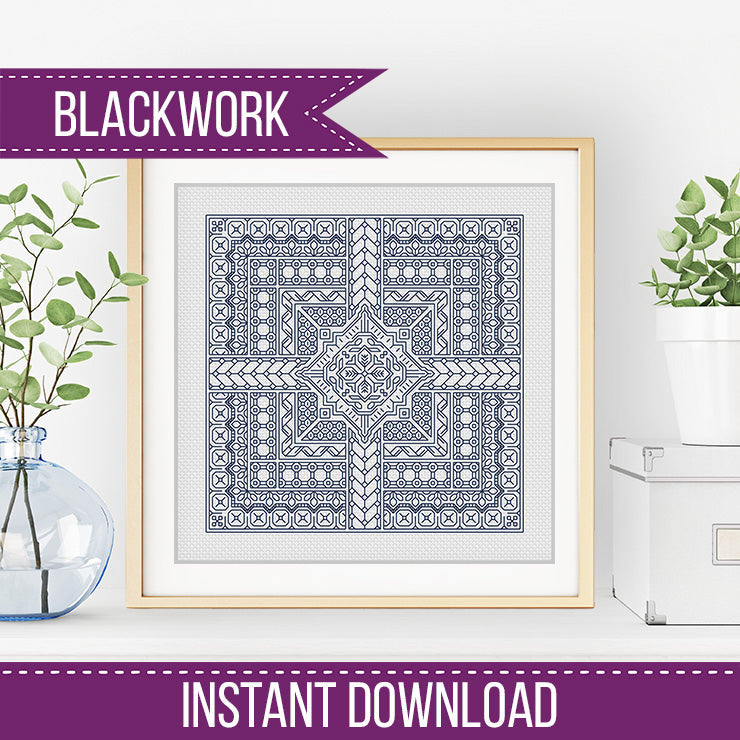 Relax in Navy - Blackwork Patterns & Cross Stitch by Peppermint Purple