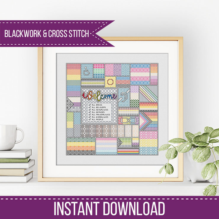 Safe Space - Blackwork Patterns & Cross Stitch by Peppermint Purple