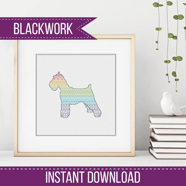 Schnauzer - Blackwork Patterns & Cross Stitch by Peppermint Purple