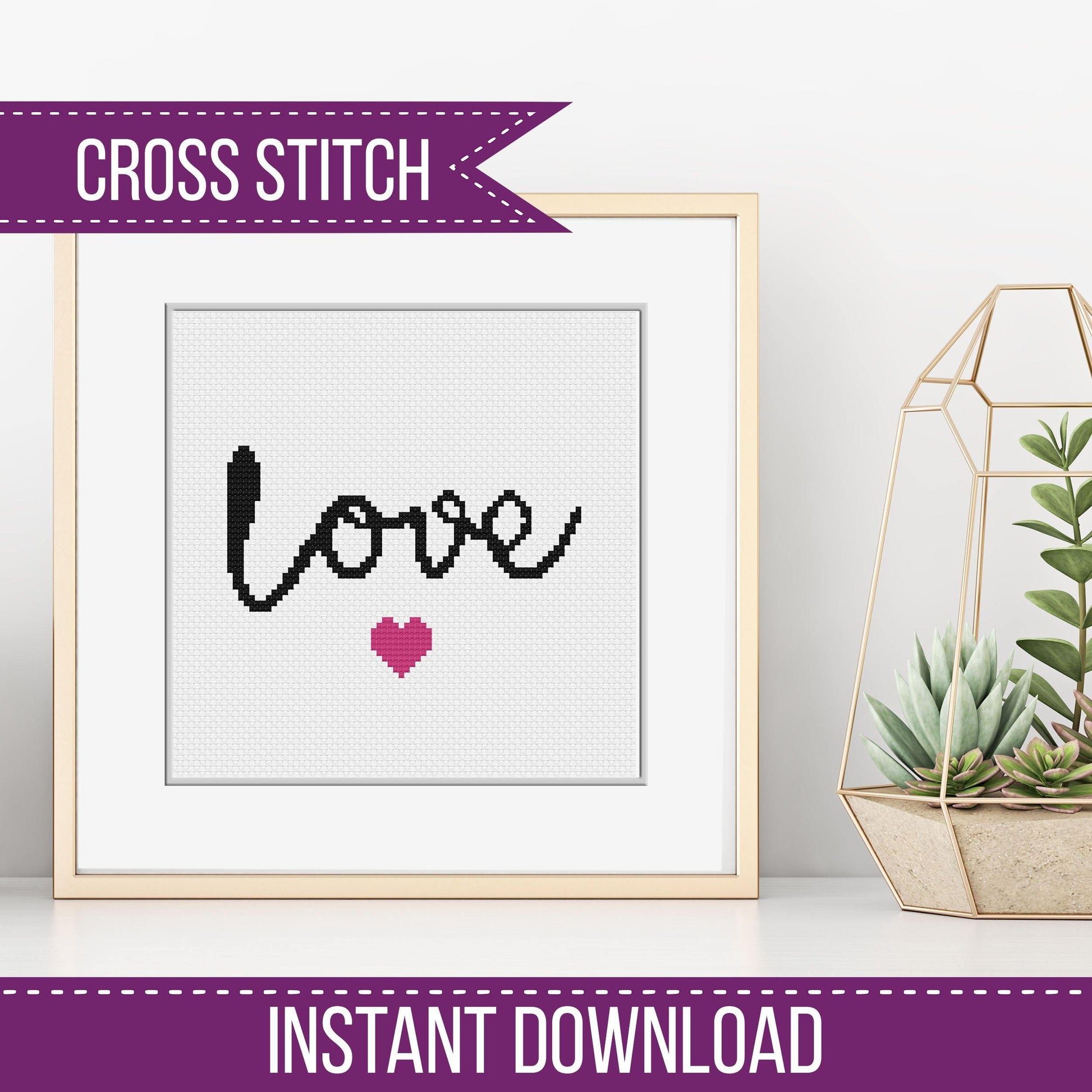 Simple Love - Blackwork Patterns & Cross Stitch by Peppermint Purple