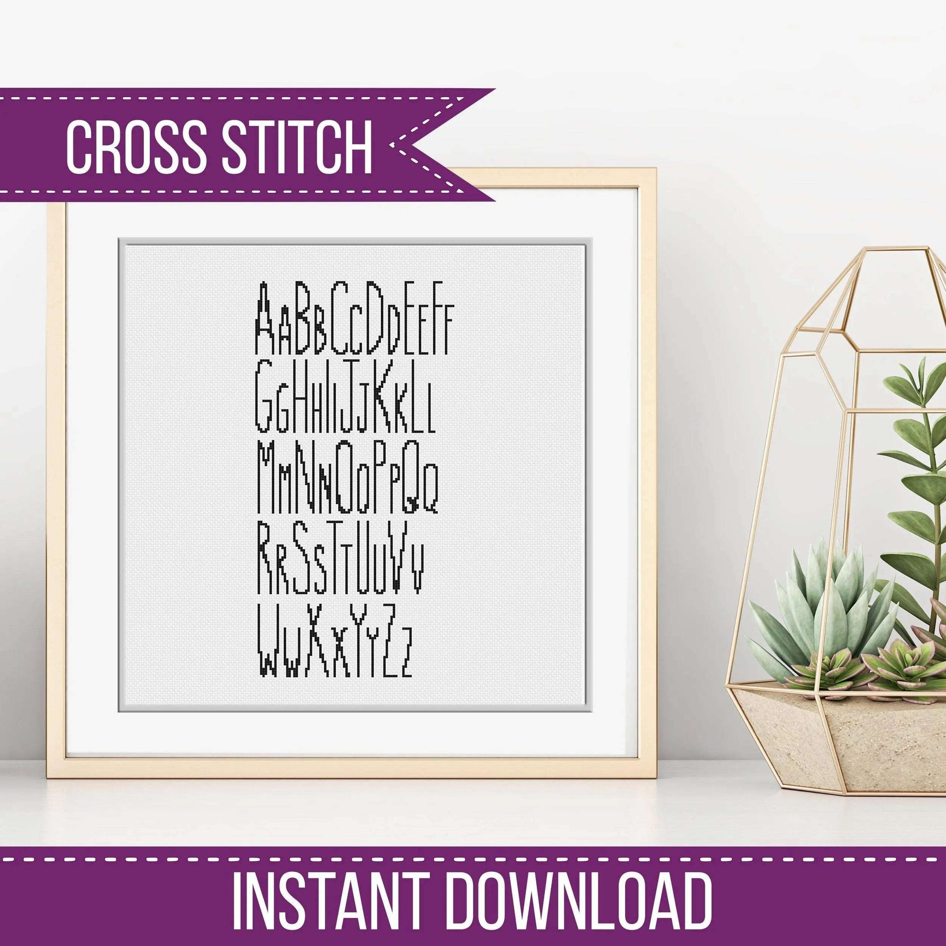 Skinny Font - Cross Stitch Font by Peppermint Purple