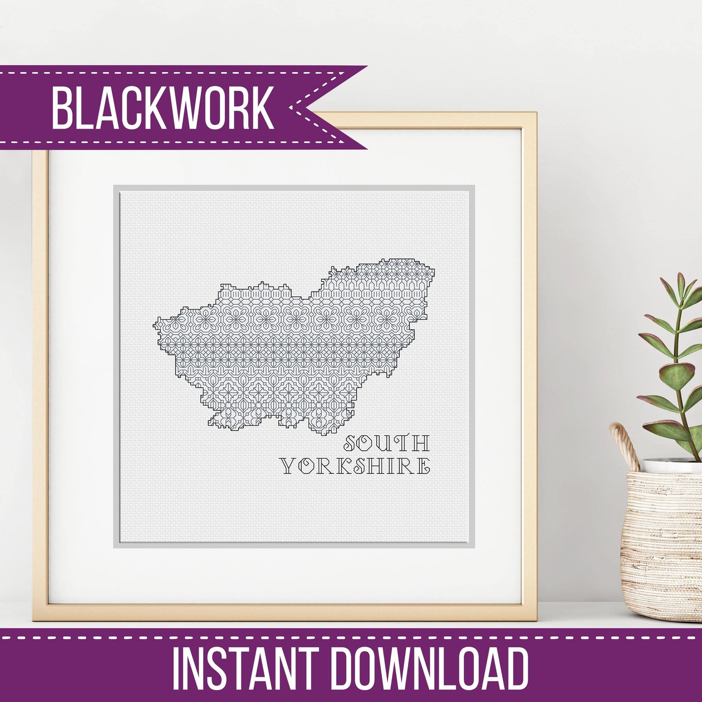 South Yorkshire - Blackwork Patterns & Cross Stitch by Peppermint Purple