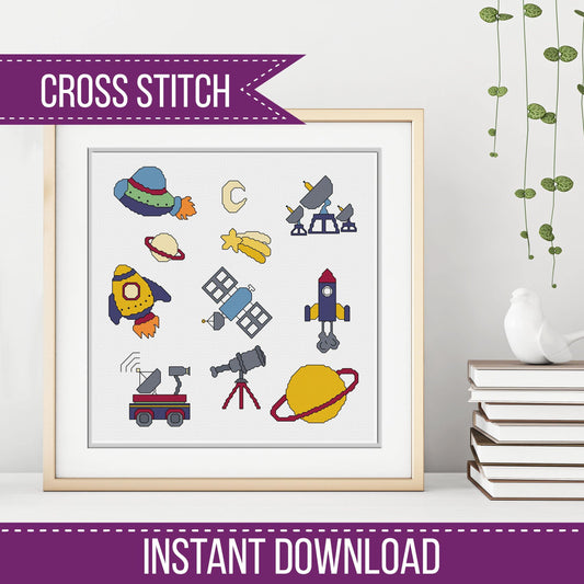 Space Motifs - Blackwork Patterns & Cross Stitch by Peppermint Purple