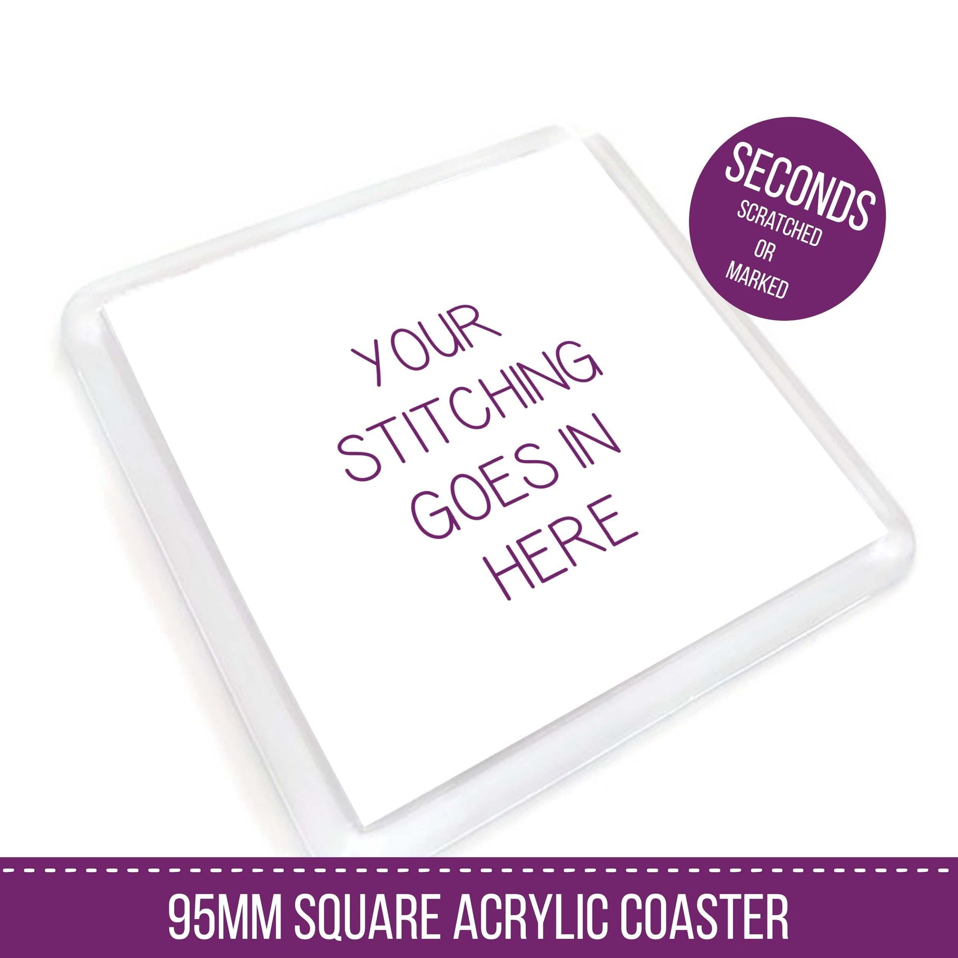 Square Coaster Blank - SECONDS - Blackwork Patterns & Cross Stitch by Peppermint Purple