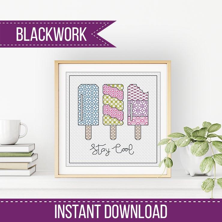 Stay Cool - Blackwork Patterns & Cross Stitch by Peppermint Purple