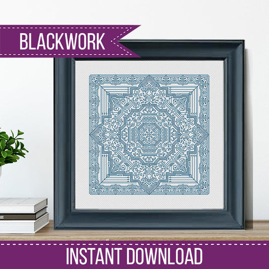 Study In Dark Peacock Blackwork - Blackwork Patterns & Cross Stitch by Peppermint Purple