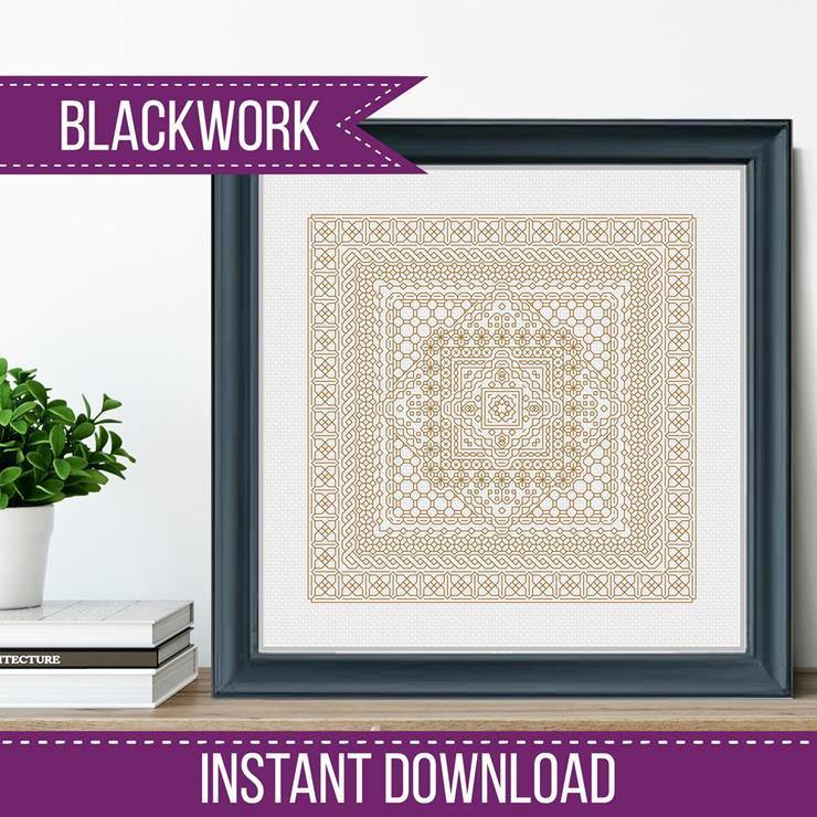 Study In Gold Blackwork - Blackwork Patterns & Cross Stitch by Peppermint Purple