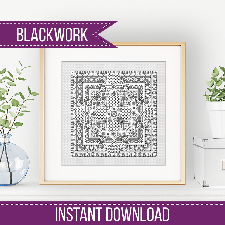 Study in Ash Grey - Blackwork Patterns & Cross Stitch by Peppermint Purple