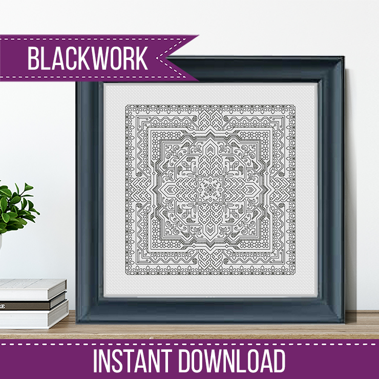 Study in Ash Grey - Blackwork Patterns & Cross Stitch by Peppermint Purple