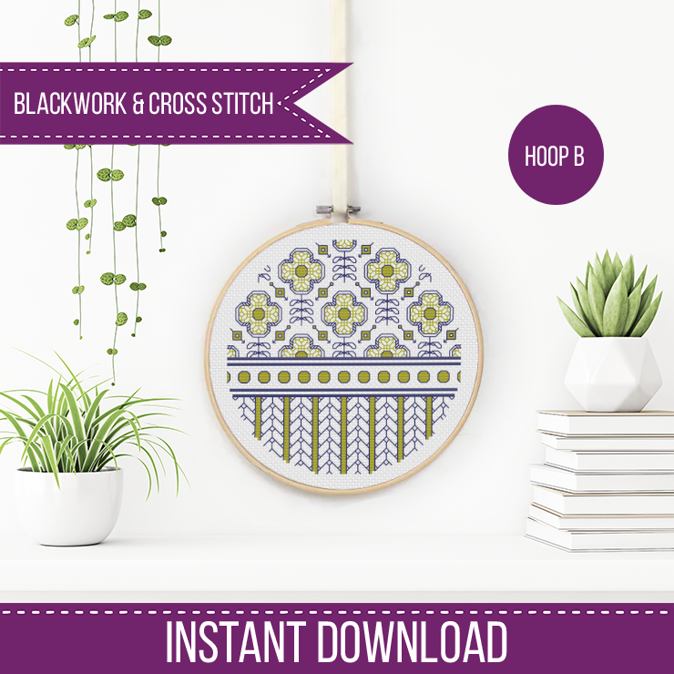 The Wallpaper Collection - Set 1 - Blackwork Patterns & Cross Stitch by Peppermint Purple